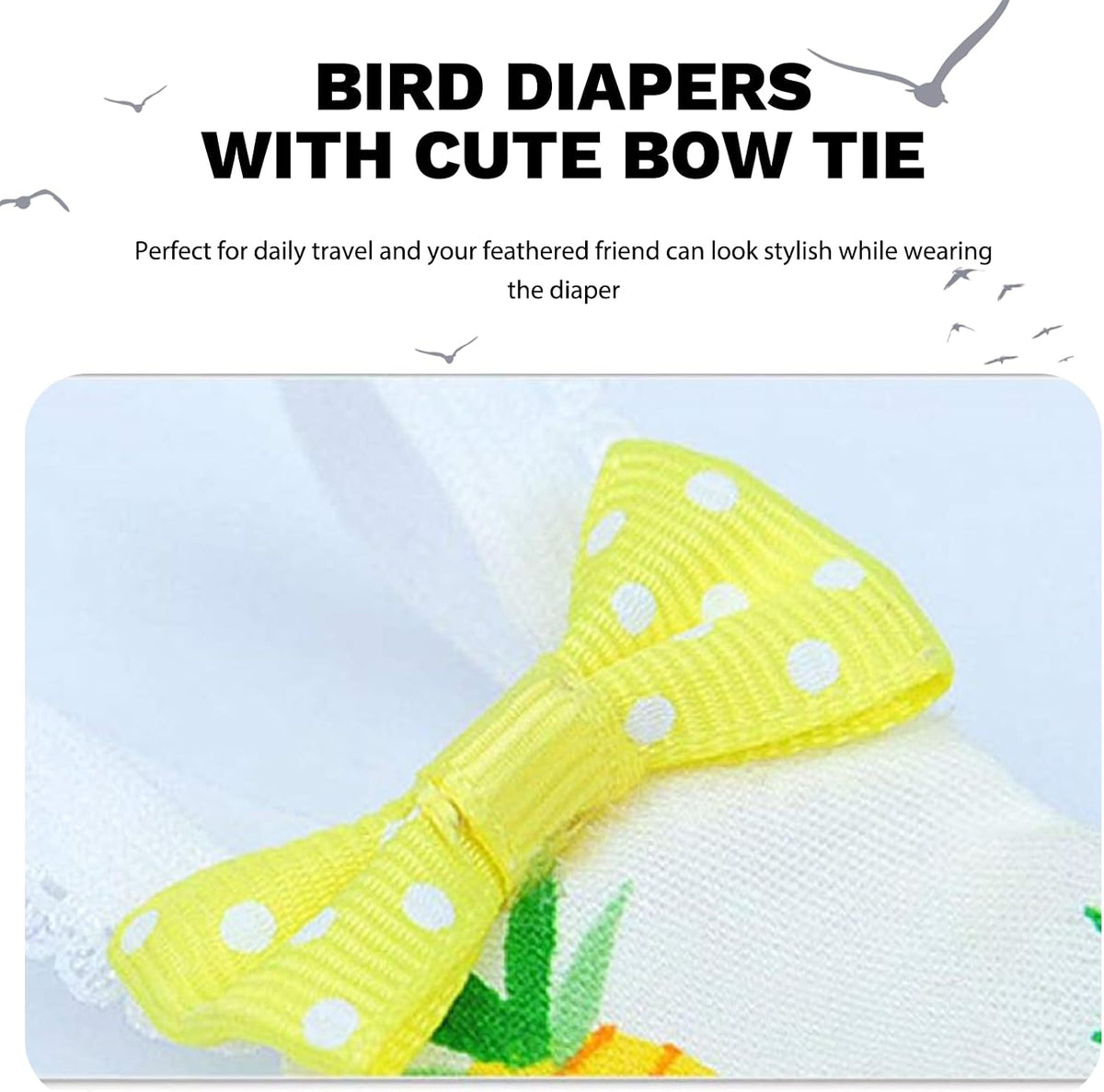 Close-up of the adjustable elastic straps on the reusable parrot nappy garment.