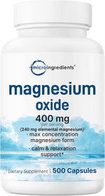 Micro Ingredients Magnesium Oxide 400mg capsules bottle front view