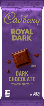 Cadbury Royal Dark Chocolate three point five ounce single wrapped bar