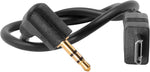 Kondor Blue 2.5mm to Micro USB LANC remote trigger cable front view for Sony cameras