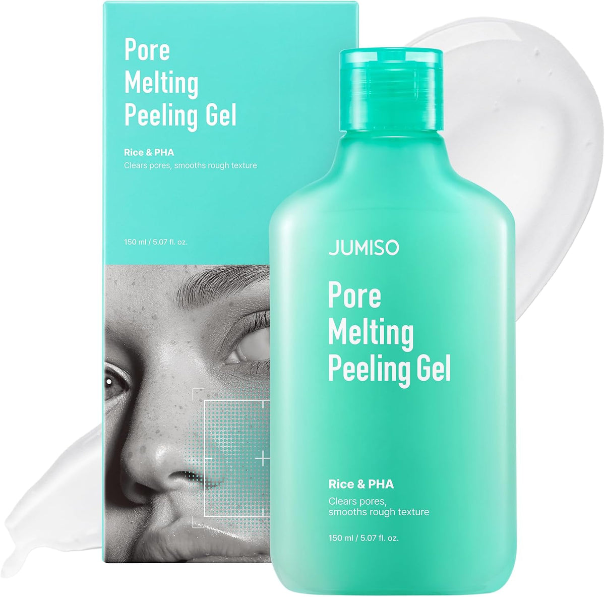 Jumiso Pore Melting Peeling Gel 150ml teal bottle front view authentic Korean skincare exfoliator