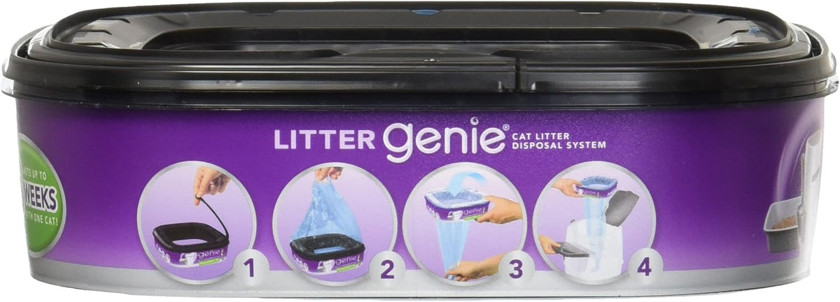 Six pack of genuine standard replacement cartridges for cat litter pails.