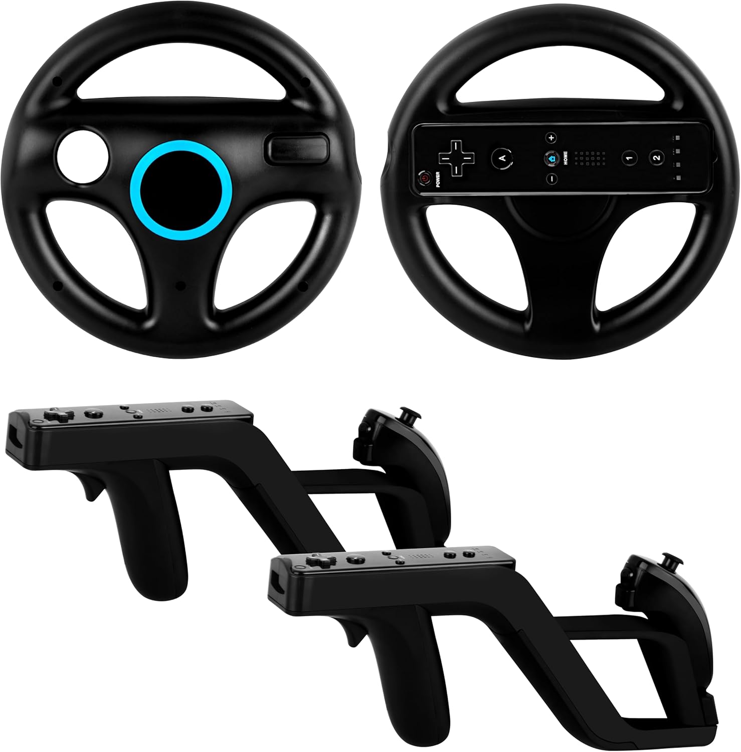 DTianSir Mario Kart steering wheel and zapper gun bundle front view premium gaming accessories