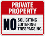 Private Property Sign, No Soliciting No Loitering No Trespassing, | (2 Pack) 10x14 Inches, Rust Free .040 Aluminum, Made in USA by Sigo Signs - Image 11