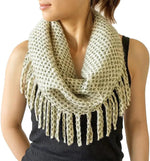 stylesilove Two Tone Womens Winter Warm Mini Tube Infinity Scarf With Fringe - Image 15