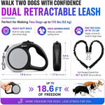 Meegood dual dog leash showing the 360 degree swivel clasp