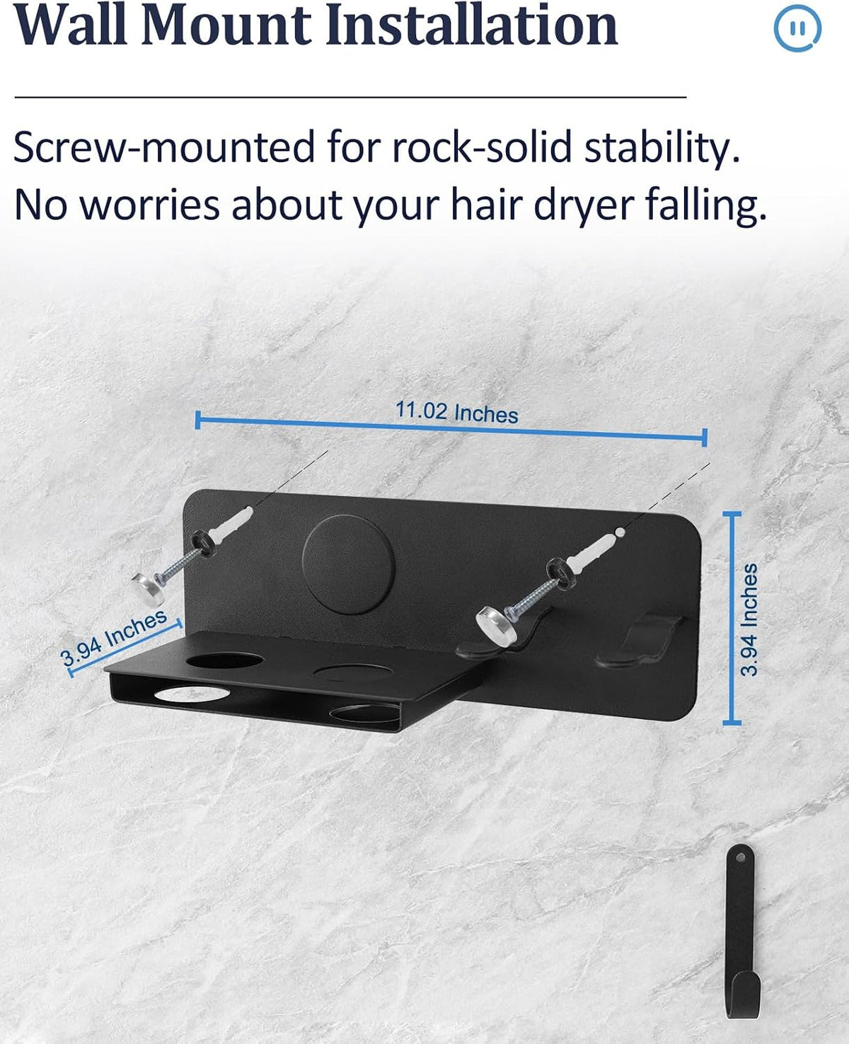 Dysolve wall mount bracket packaging and included hardware setup