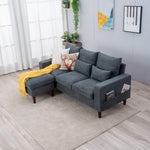 Panana convertible sectional sofa front view grey