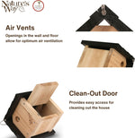 Natures Way Cedar Wren House clean-out door open view