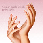 Professional nail technician buffing natural fingernails with Tammy Taylor cloth buffer