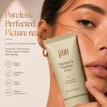 Pixi Flawless and Poreless Primer tube texture swatch showing translucent formula