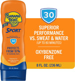 Banana Boat sunscreen back label with ingredients and usage