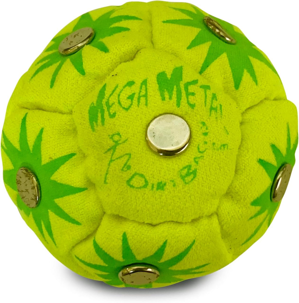Dirtbag Mega Metal Footbag front view premium handmade hacky sack