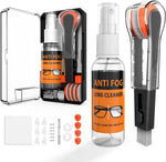 Maxsure 8 in 1 glasses cleaning kit front view showing black portable carrying case