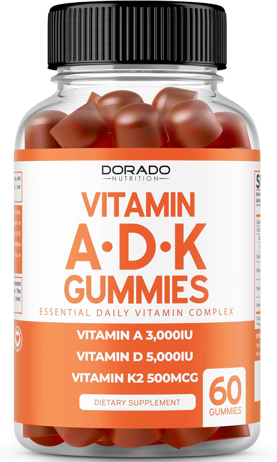 Dorado Nutrition ADK vitamin D3 raspberry gummies bottle