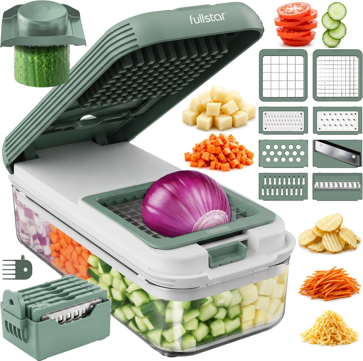 Fullstar Essential Vegetable Chopper & Mandoline Slicer 8-in-1 Kitchen Tool - Image 11