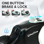 Bottom view of PetiFine leash showing brake button