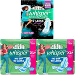 Whisper sanitary pads front view package