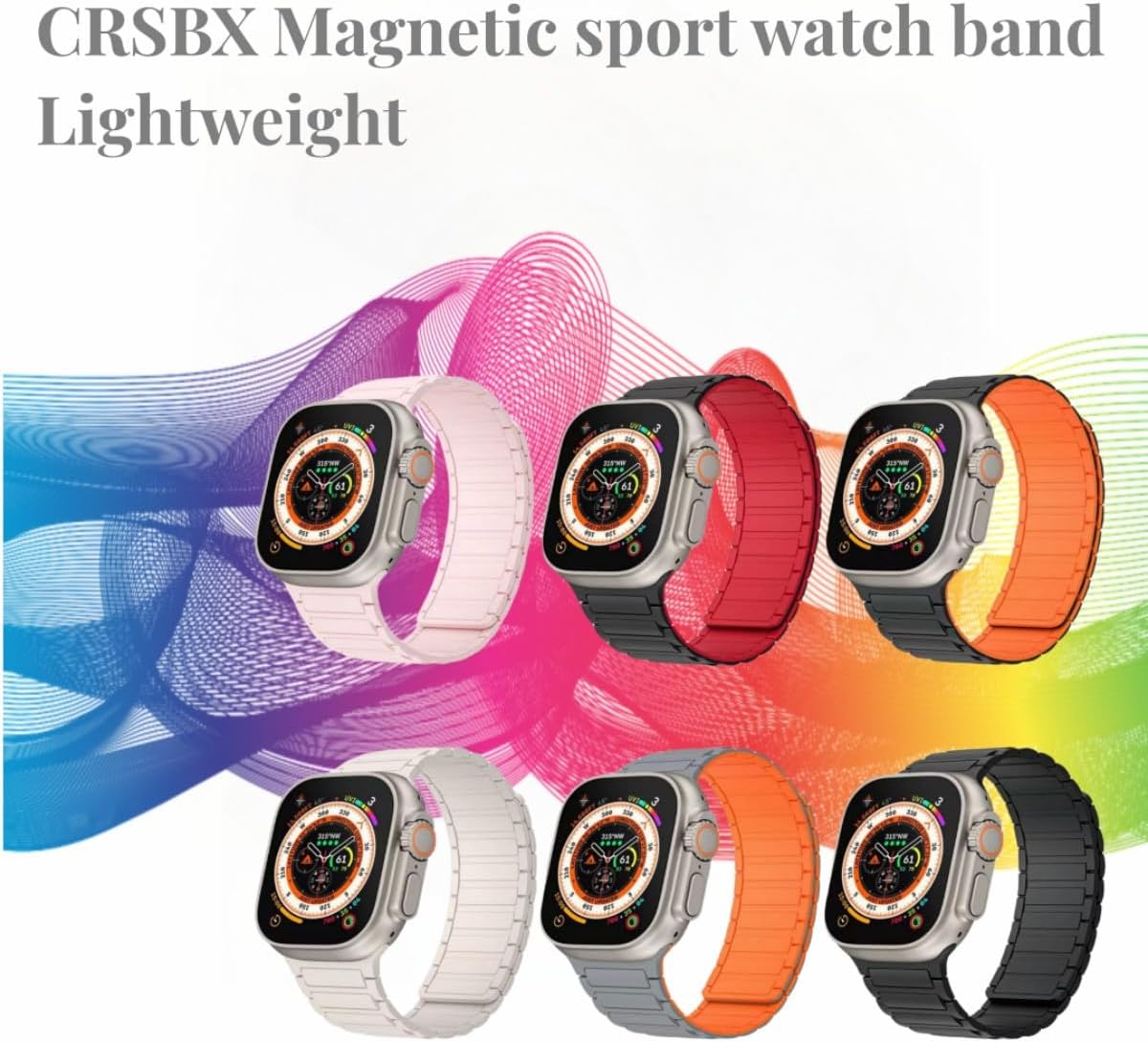 CRSBX wristband connector ends designed for smartwatch compatibility.