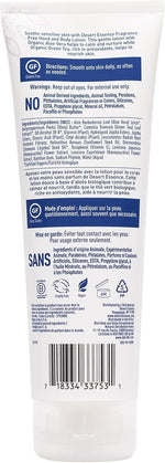 Desert Essence organic body lotion texture swatch on skin