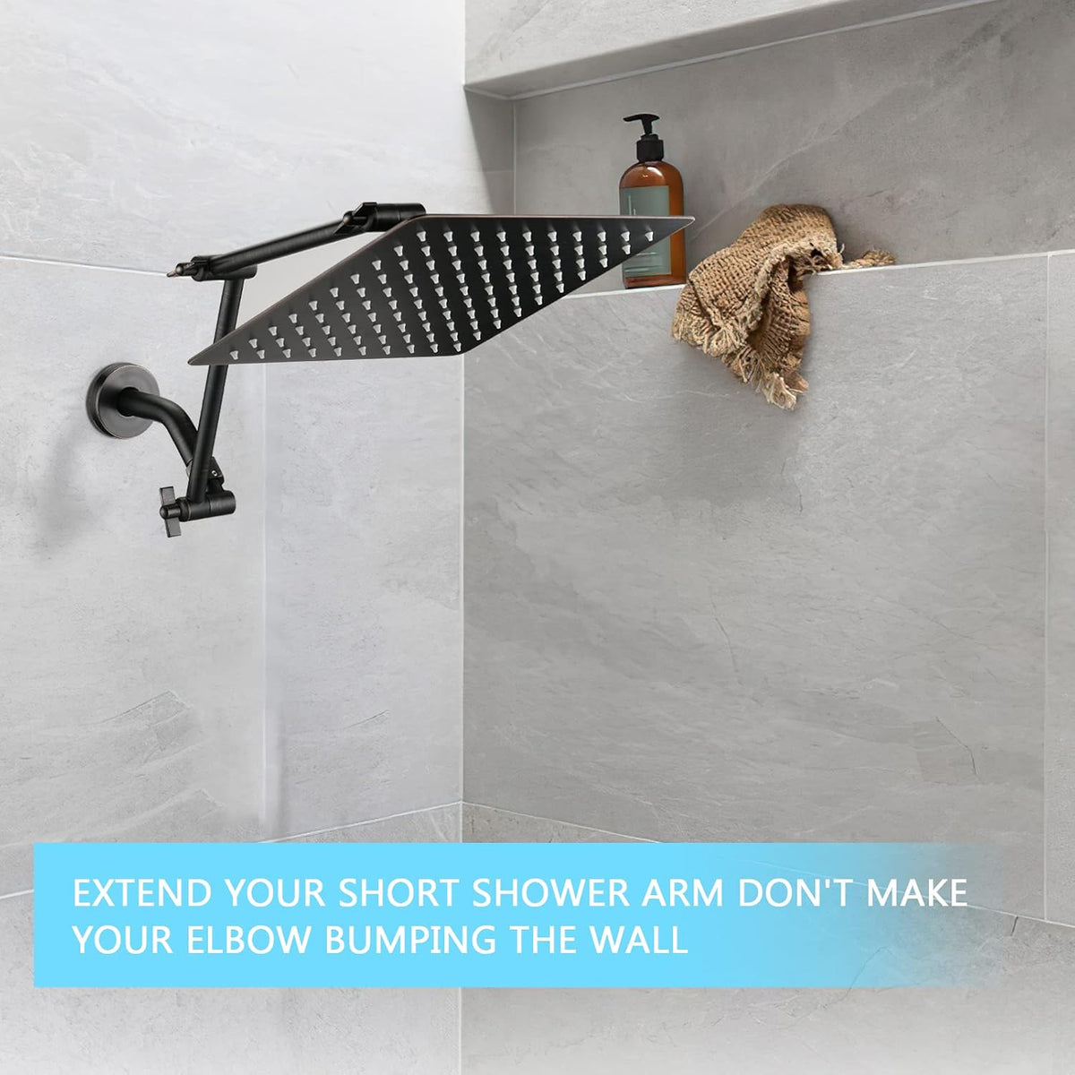 PDPBath 16 inch shower extension packaging and included components