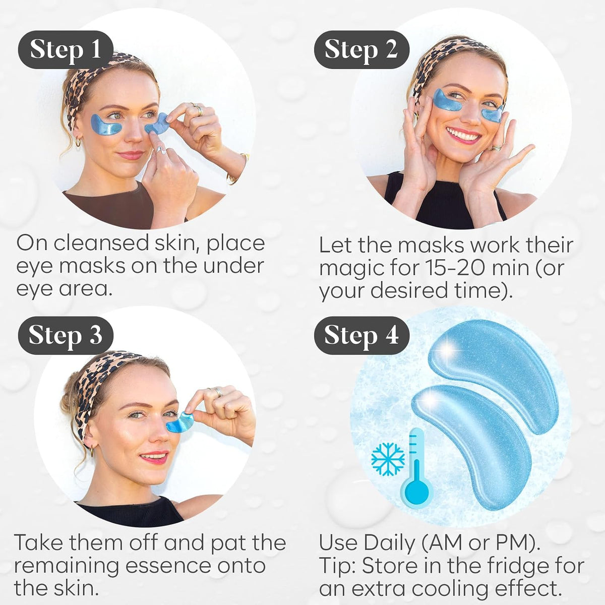 Green tea and hyaluronic acid eye mask gel texture