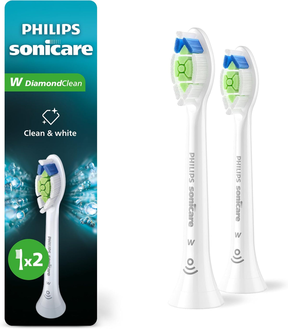 Philips Sonicare Genuine W DiamondClean Replacement Toothbrush Heads, 2 Brush Heads, White, HX6062/65 - Image 15
