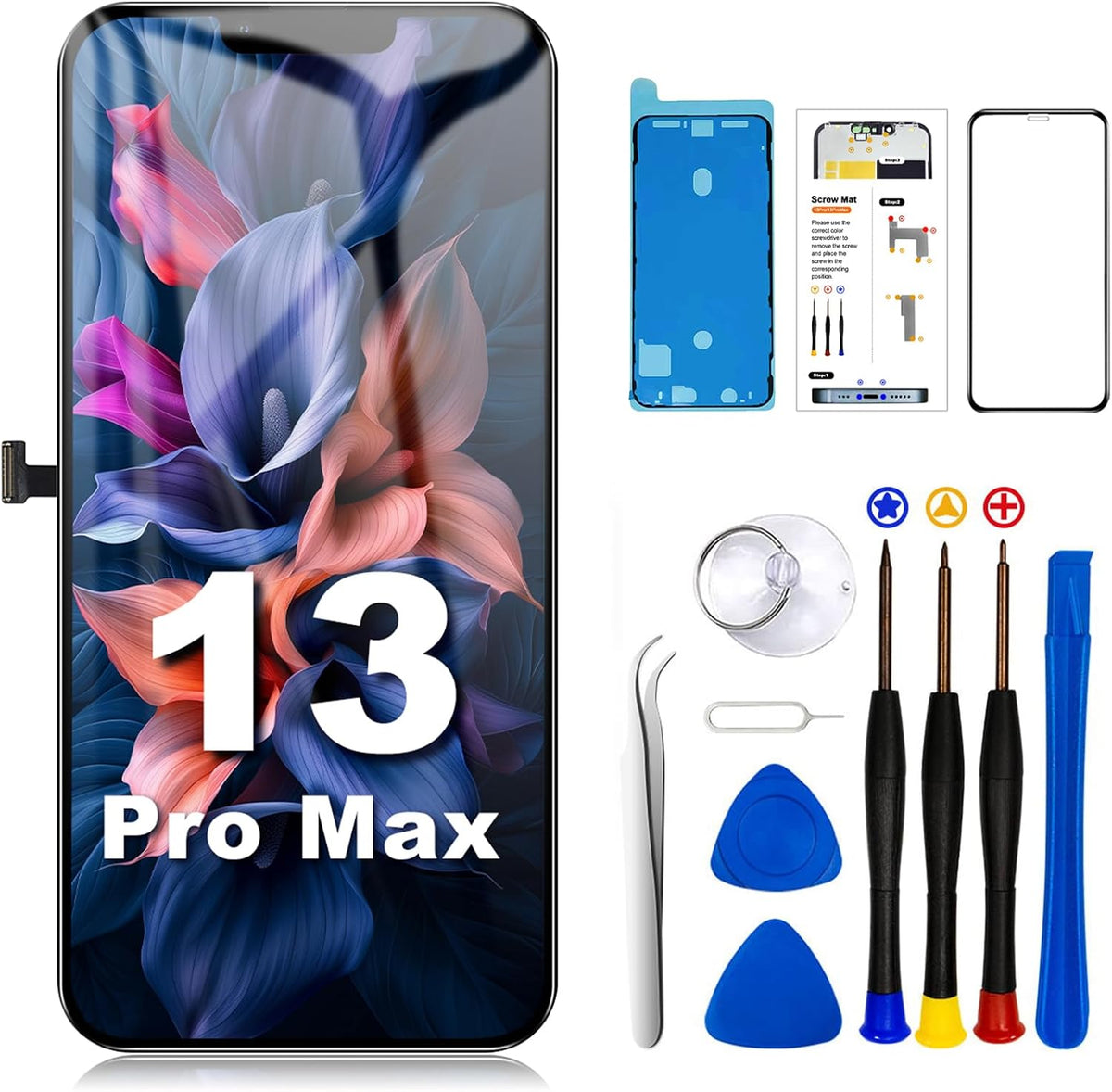 for iPhone 12/12 Pro Screen Replacement Kit | 6.1" Full HD,3D Touch LCD Display,TrueTone Programmable,FaceID Remains,Tools,DIY Install - Image 9
