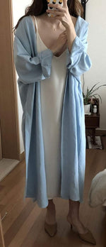 GGUHHU cotton maxi dress pocket and fabric texture close up