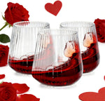 Ciaell Ribbed Plastic Wine Glasses 30 pack front view for party planning.