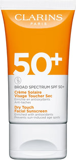 Clarins dry touch face sunscreen front view bottle