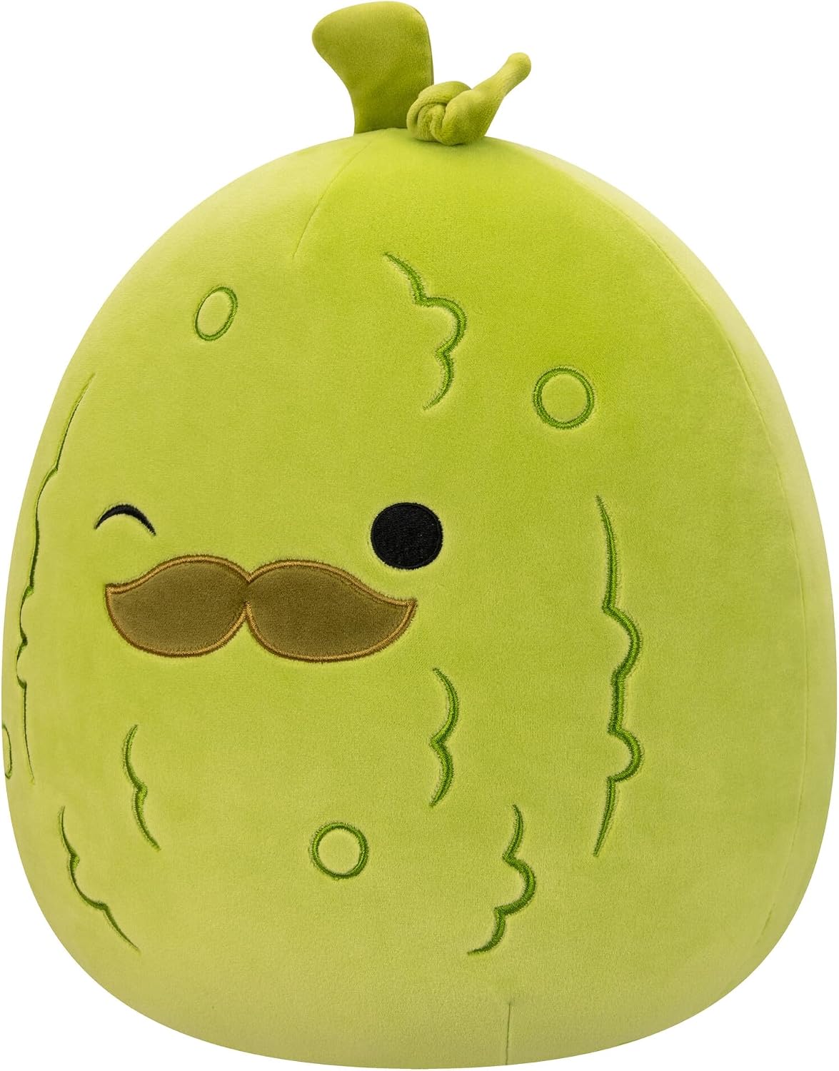 Squishmallows Charles Pickle with mustache side profile