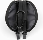 Cleverpup snackpack graphite color variant showing product measurements side view