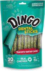 Dingo oral health treats for small medium and large dogs.
