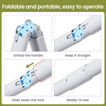 Heavy duty pet waste cleaning tool folded for compact home storage