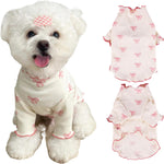 Yoolhamy small dog spring summer dress front view pink pet apparel