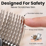 We Love Doodles Pet Dematting Comb and Pet Dematting Brush & Rake - Brown, Stainless Steel Deshedding Undercoat Rake and Detangler Brush for Dogs, Grooming Tool for Detangling, Thinning and Shedding - Image 7