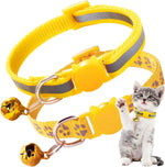 2 Pack Breakaway Cat Collar with Bells, Claw Print Reflective Kitten Collars Safety Buckle Adjustable for Girl and Boy Kitty Pets, Black - Image 10