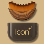 Icon Patch Lymphatic Contour Face Brush front view showcasing the ultra soft bristles and ergonomic sculpting handle.