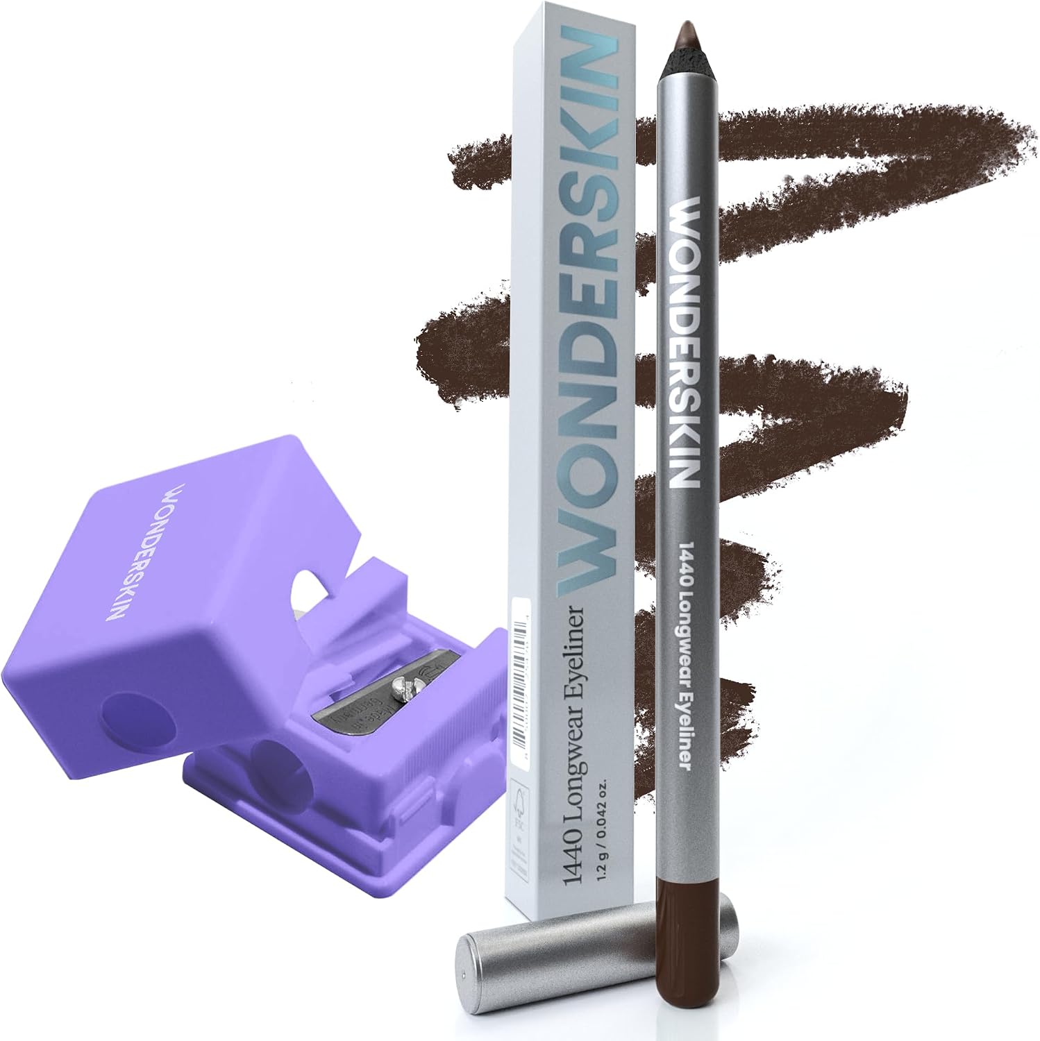 Wonderskin 1440 Longwear Eyeliner Kalamata and Sharpener front view packaging