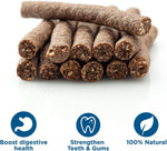 Healthy rawhide free dog chews in a resealable bag