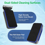 SYSENCIAGA aquarium glass cleaner showcasing the interchangeable stainless steel and plastic scraper blades