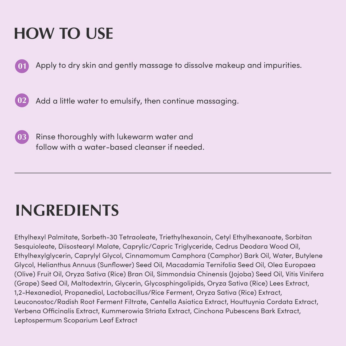 Eqqualberry purple rice cleansing oil lifestyle product display