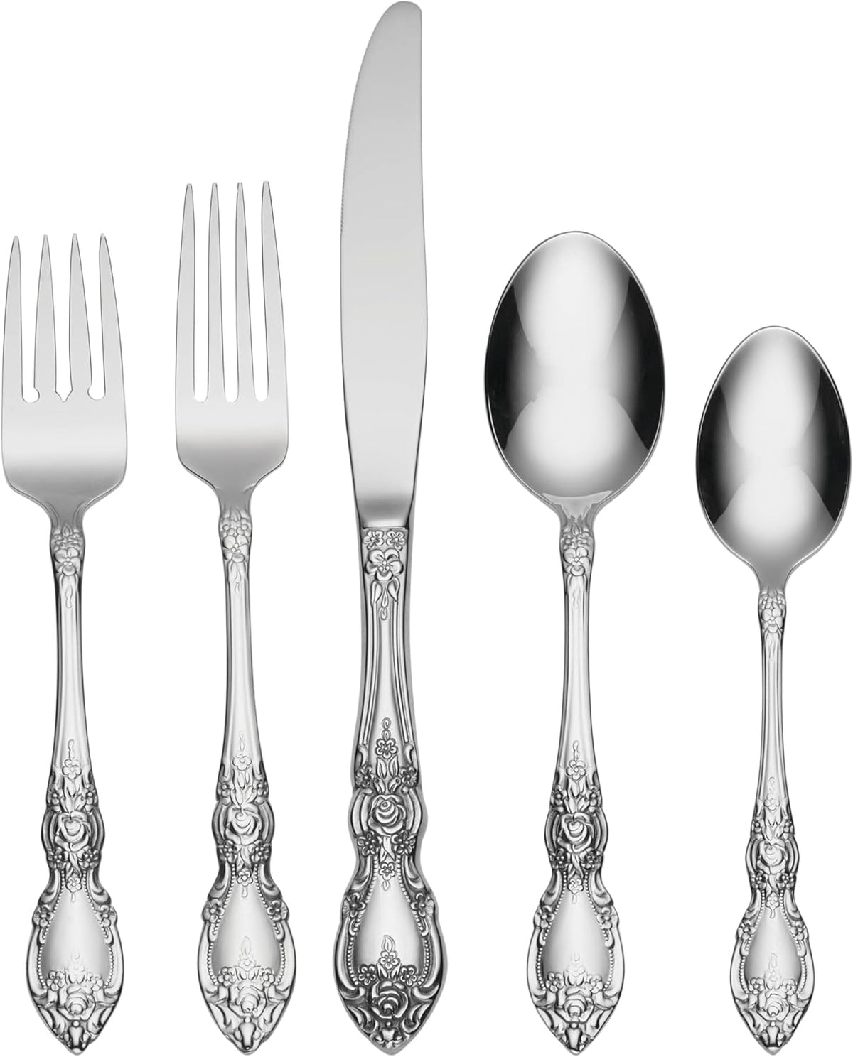 Oneida Wordsworth 18/0 stainless steel spoons overhead layout