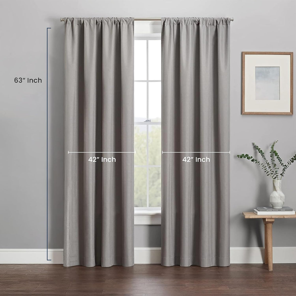 Eclipse grey curtain folded to show material quality