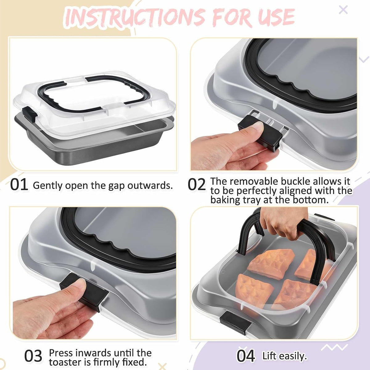 Qinyoung non-stick sheet cake pan with clear lid