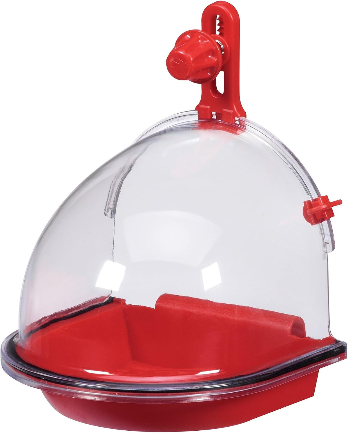 JW Insight bird bath installed on cage door