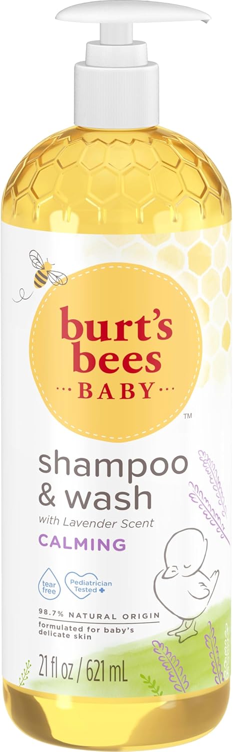 Burt's Bees Baby Shampoo and Body Wash with Lavender, Calming Tear Free Baby Soap, 98% Natural Origin, 21 Fl Oz - Image 1