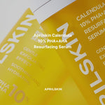 USA imported APRILSKIN Calendula resurfacing serum container showing ingredient details for sensitive skin.