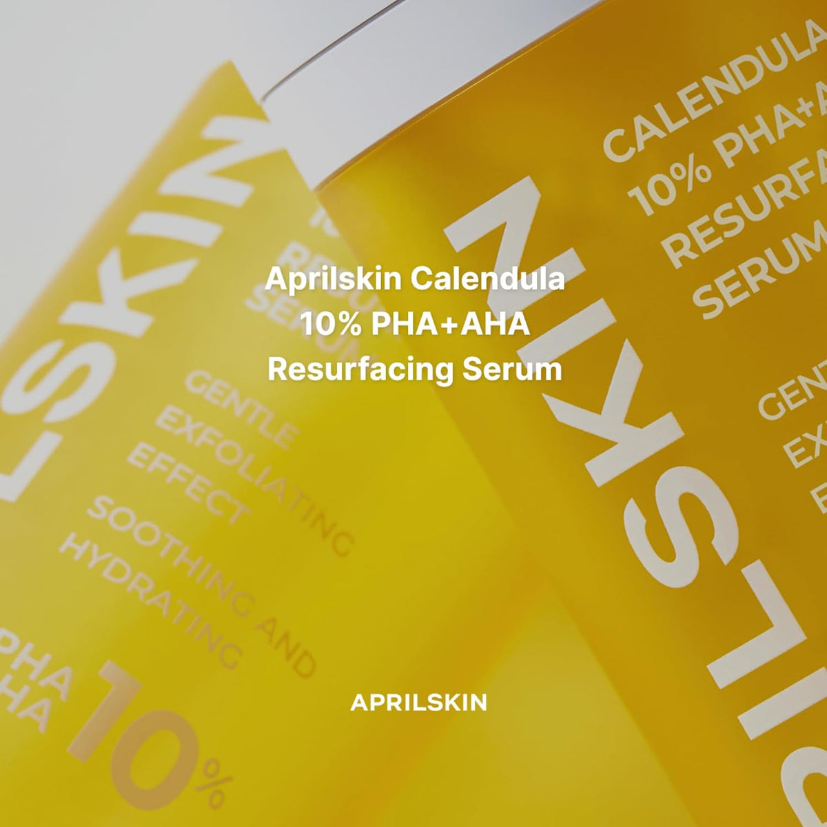 USA imported APRILSKIN Calendula resurfacing serum container showing ingredient details for sensitive skin.